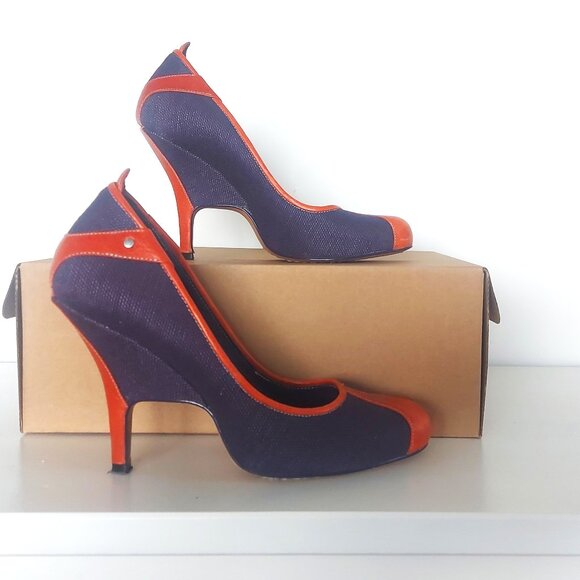 Diesel Purple and Orange Pumps - Size 37 (US 7) - Picture 1 of 10